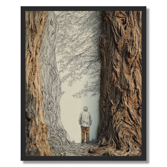 MAN UNDER TREE - FRAMED