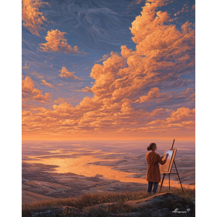 GIRL PAINTING THE SKY
