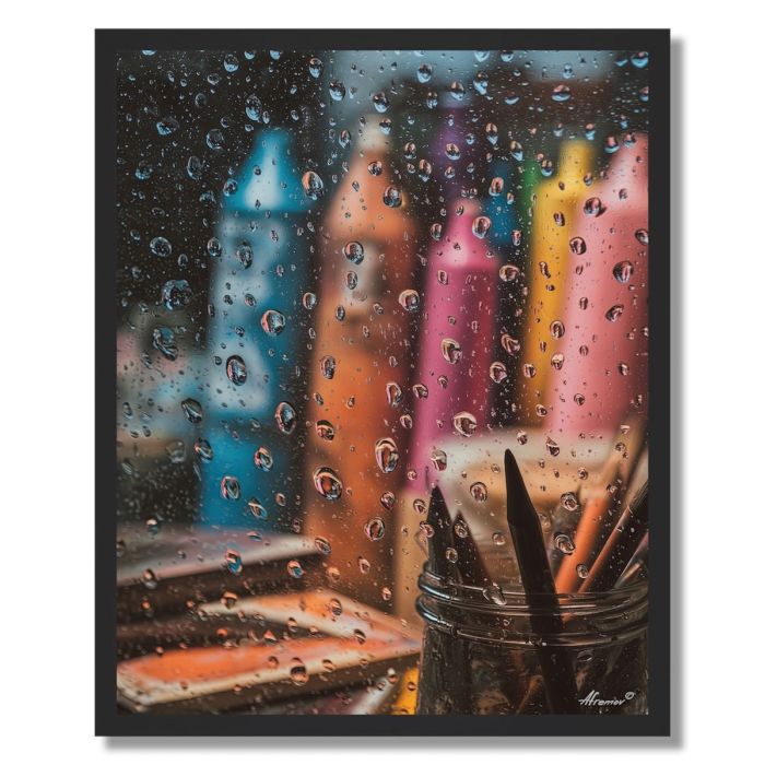 ARTIST IN RAIN WINDOW - FRAMED