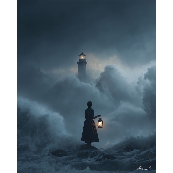 WOMAN IN LIGHTHOUSE