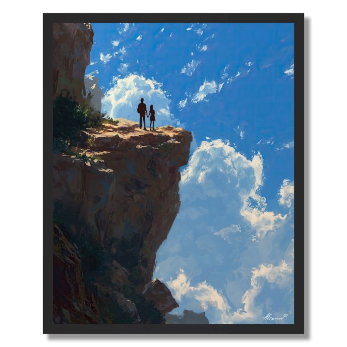 COUPLE AT THE EDGE - FRAMED