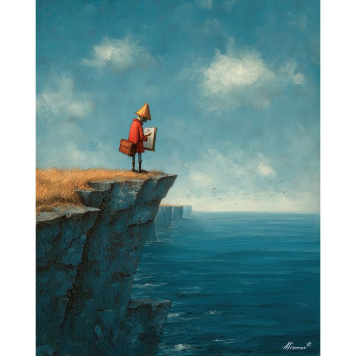 ARTIST ON CLIFF