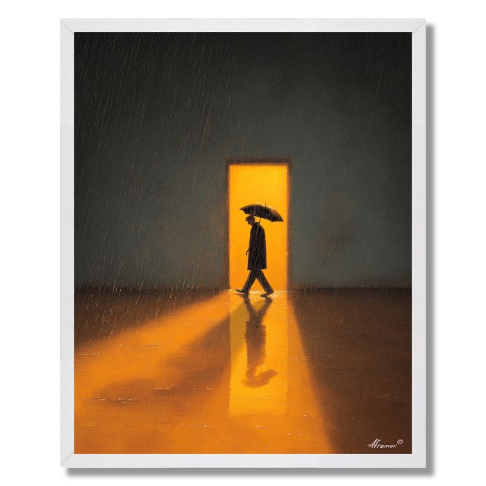 FIGURE WITH RAINLIGHT - FRAMED