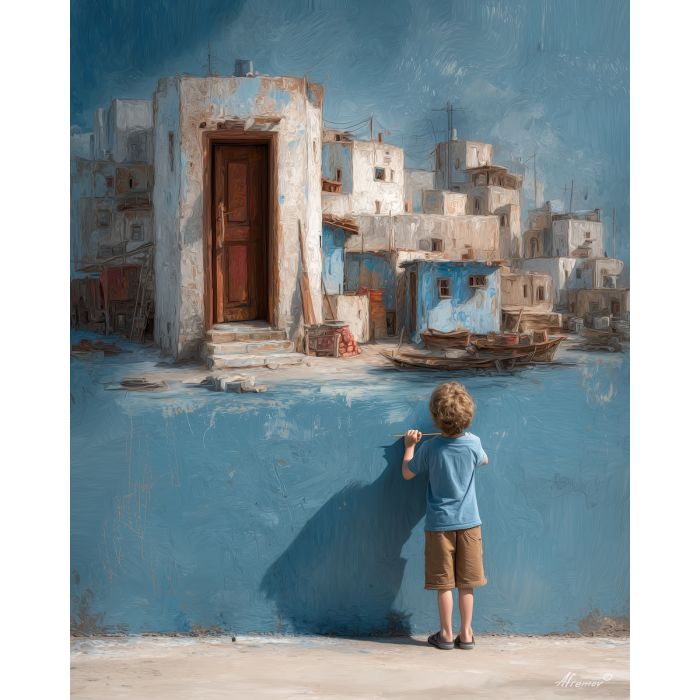 BOY DRAWING HIS HOUSE