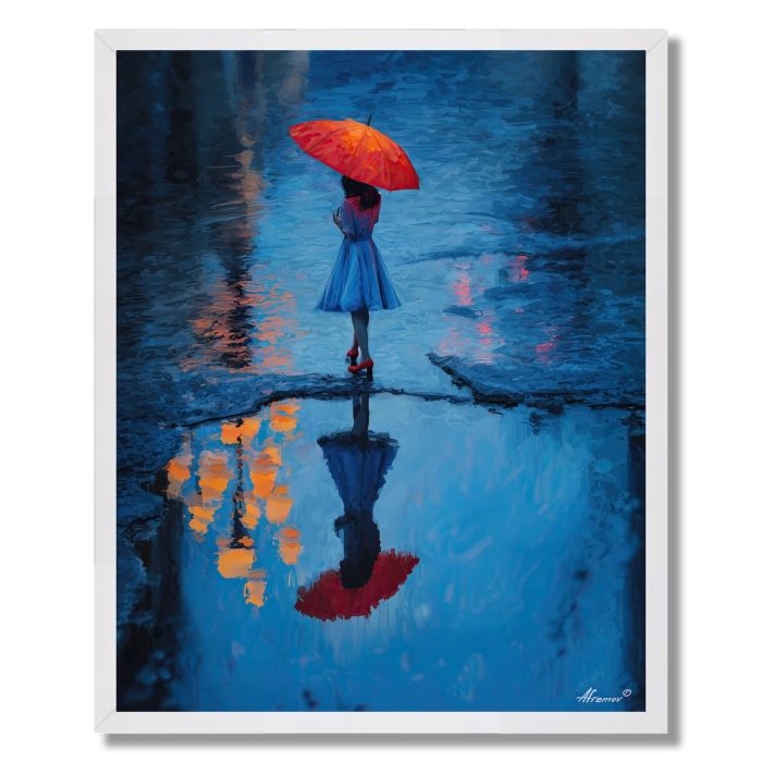 GIRL IN RAIN MIRROR - FRAMED