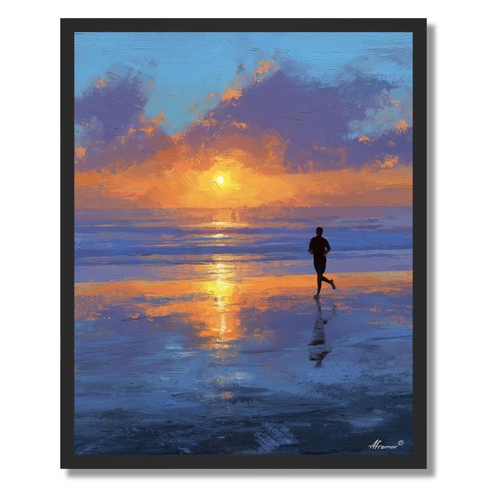 JOGGER BY THE SEA - FRAMED