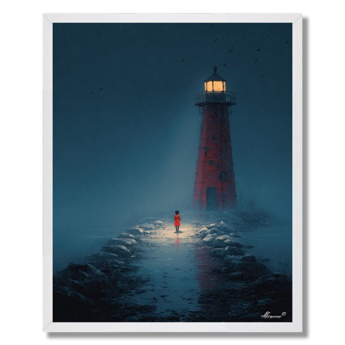DREAMER UNDER LIGHTHOUSE - FRAMED