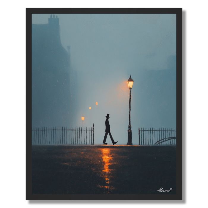 MAN IN FOG STREET - FRAMED