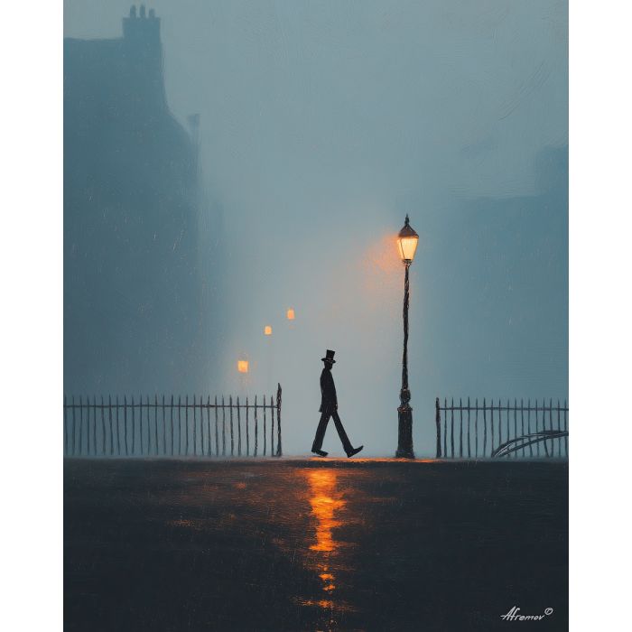 MAN IN FOG STREET