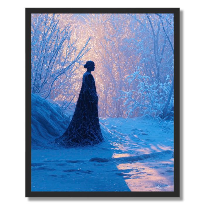 WOMAN IN THE SNOW - FRAMED