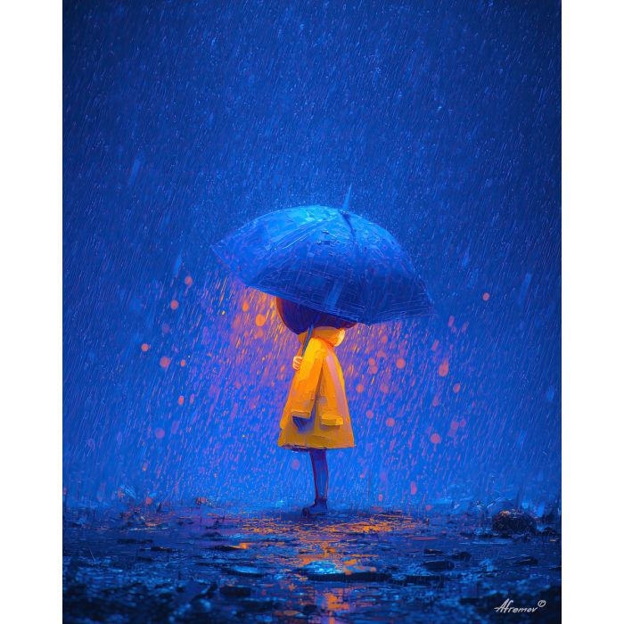 GIRL UNDER BLUE LIGHT