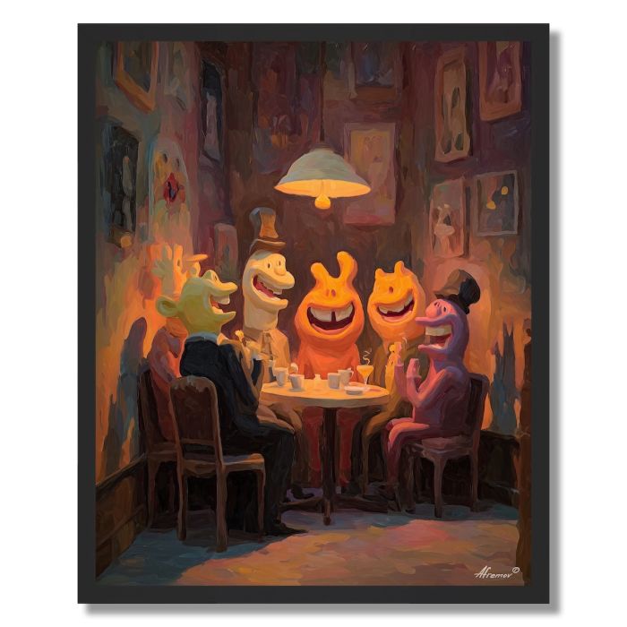 FRIENDS IN CAFE LIGHT - FRAMED