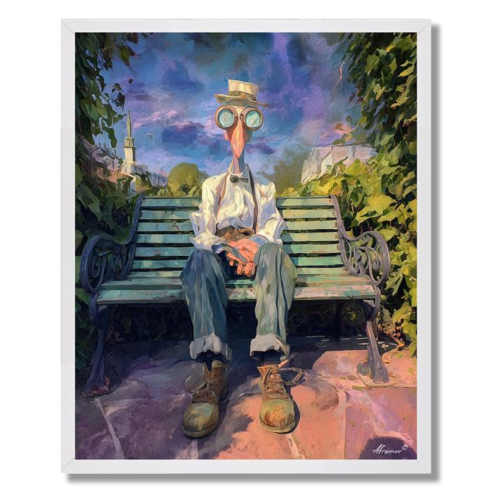 MAN ON THE BENCH - FRAMED