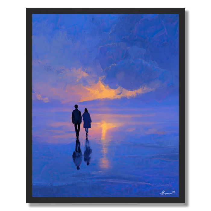 COUPLE WALKING INTO SKY - FRAMED