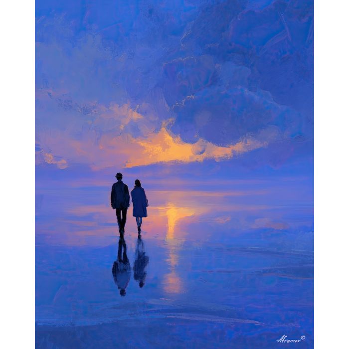 COUPLE WALKING INTO SKY