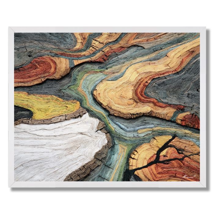 WOOD GRAIN PATHS - FRAMED