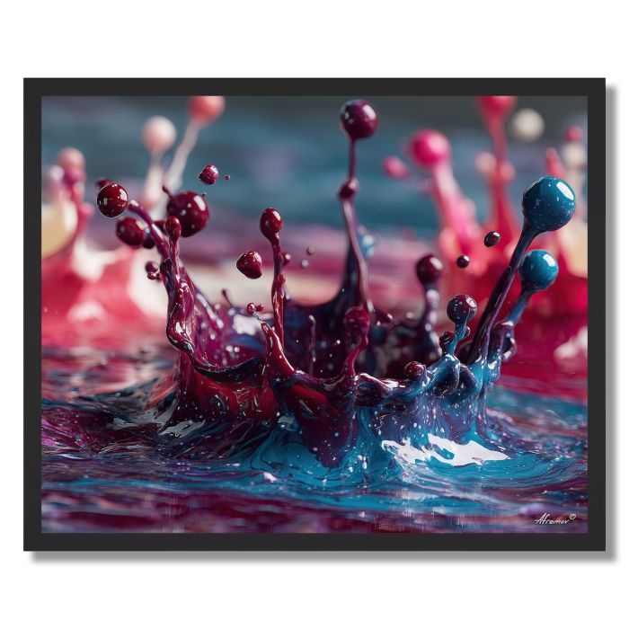 GLOWING INK DROPS - FRAMED