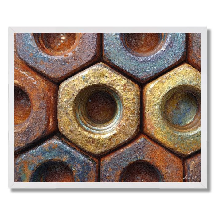 METAL NUT DETAIL - FRAMED
