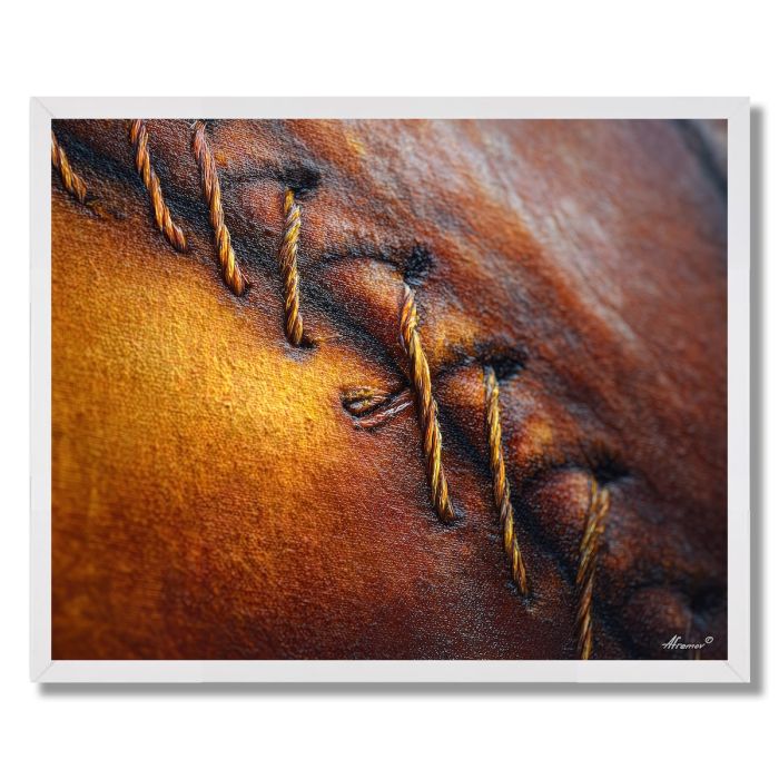 LEATHER STITCH DETAIL - FRAMED
