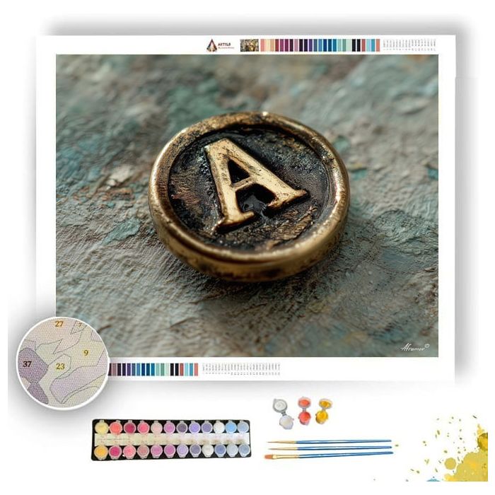 TYPEWRITER KEY DETAIL - Paint by Numbers Full Kit