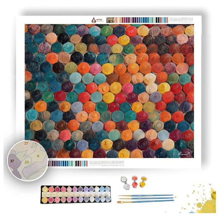 PRINTED DOT FIELD - Paint by Numbers Full Kit