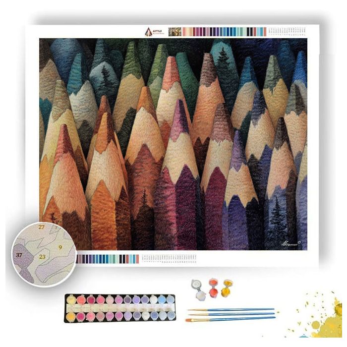 COLORED PENCIL FOREST - Paint by Numbers Full Kit