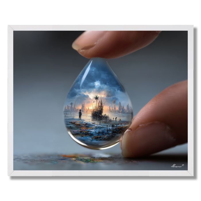 WATERDROP ON SCREEN - FRAMED