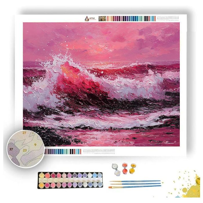 CRIMSON WAVE - Paint by Numbers Full Kit