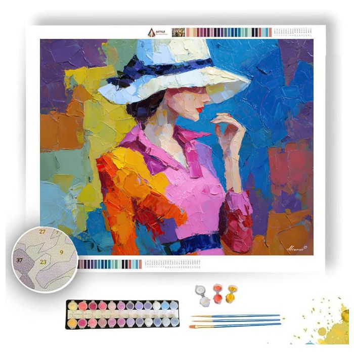 WOMAN WITH HAT - Paint by Numbers Full Kit