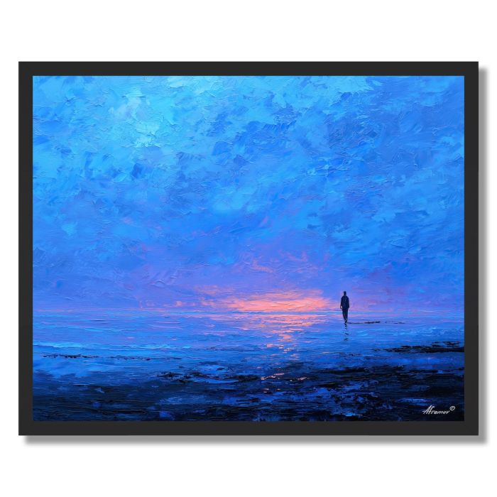 TRAVELER IN BLUE - FRAMED