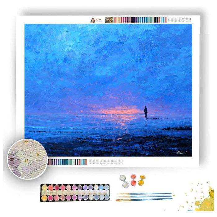 TRAVELER IN BLUE - Paint by Numbers Full Kit