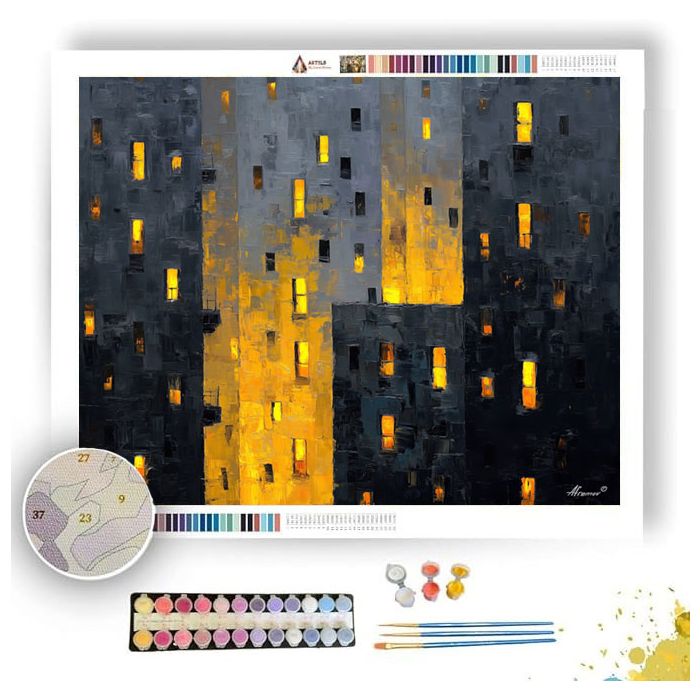 MIDNIGHT WINDOWS - Paint by Numbers Full Kit