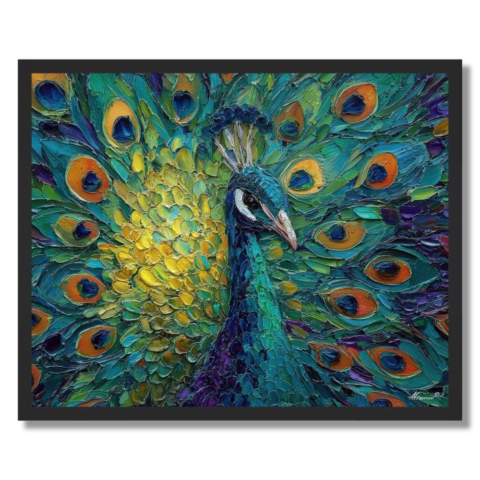 PEACOCK COLOR - FRAMED