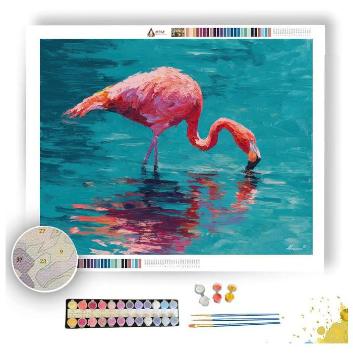 BRIGHT FLAMINGO - Paint by Numbers Full Kit