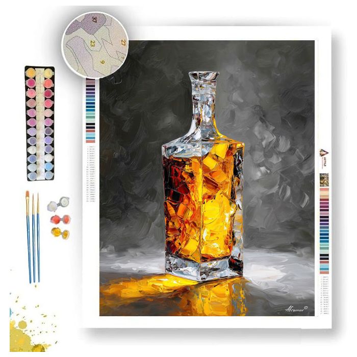 GOLDEN BOTTLE B&W - Paint by Numbers Full Kit