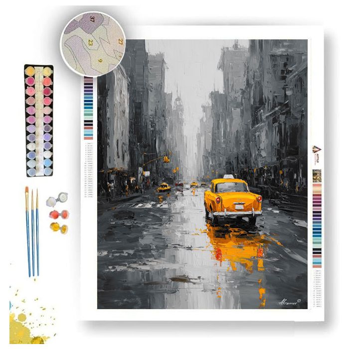 GOLDEN TAXI B&W - Paint by Numbers Full Kit