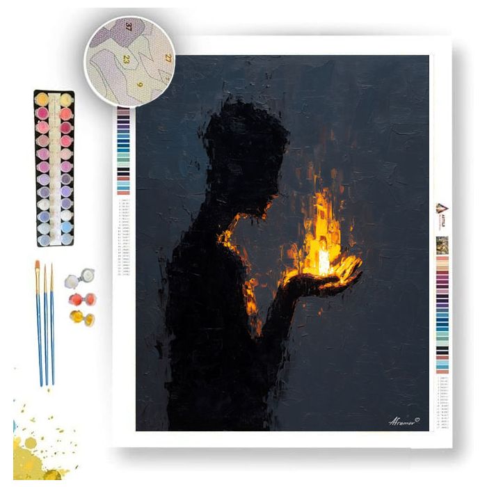 LIGHT IN HAND B&W - Paint by Numbers Full Kit