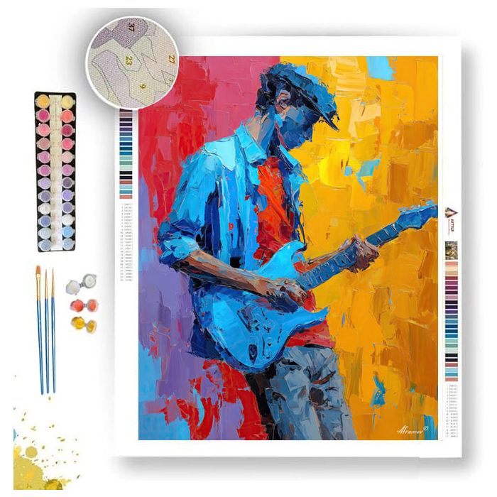 BLUE GUITAR - Paint by Numbers Full Kit