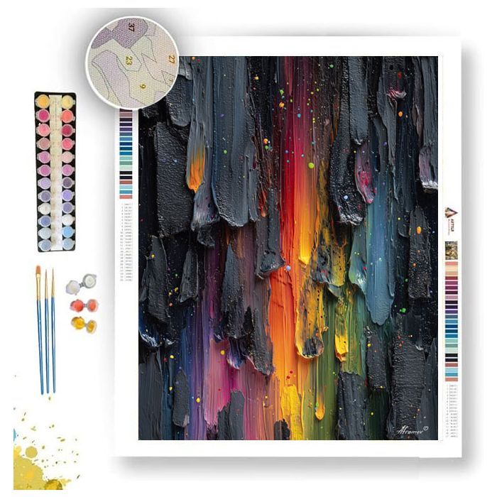 FALLING COLOR B&W - Paint by Numbers Full Kit
