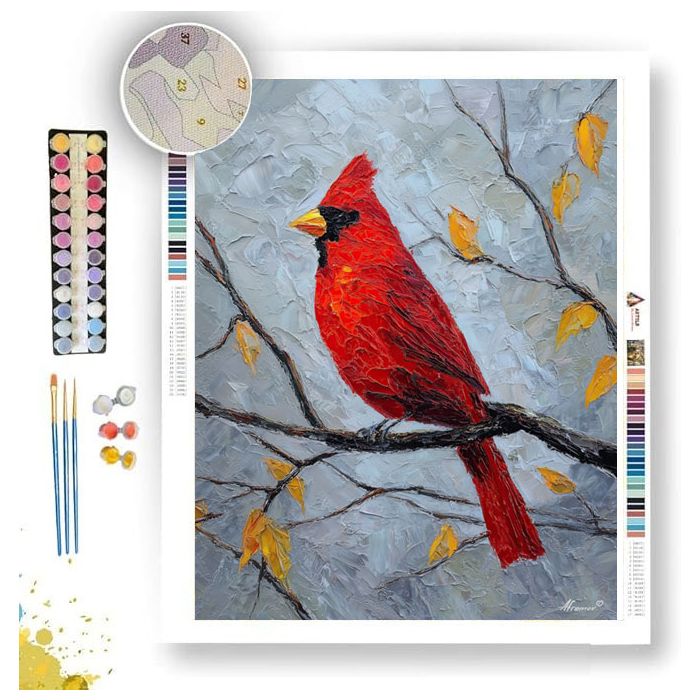 RED BIRD B&W - Paint by Numbers Full Kit