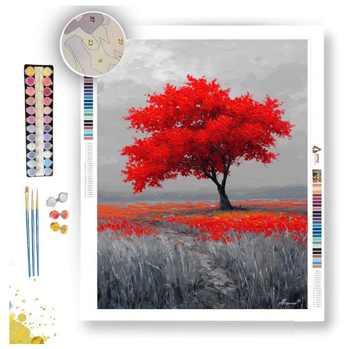 RUBY TREE B&W - Paint by Numbers Full Kit