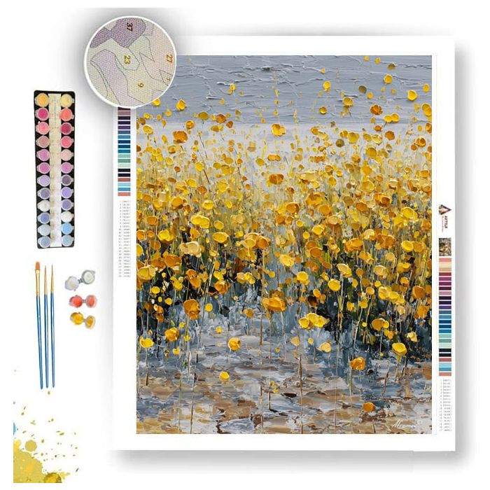 GOLD FIELD B&W - Paint by Numbers Full Kit