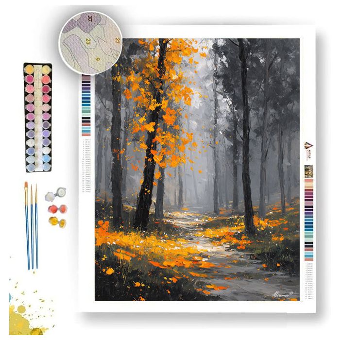 AUTUMN MEMORY B&W - Paint by Numbers Full Kit