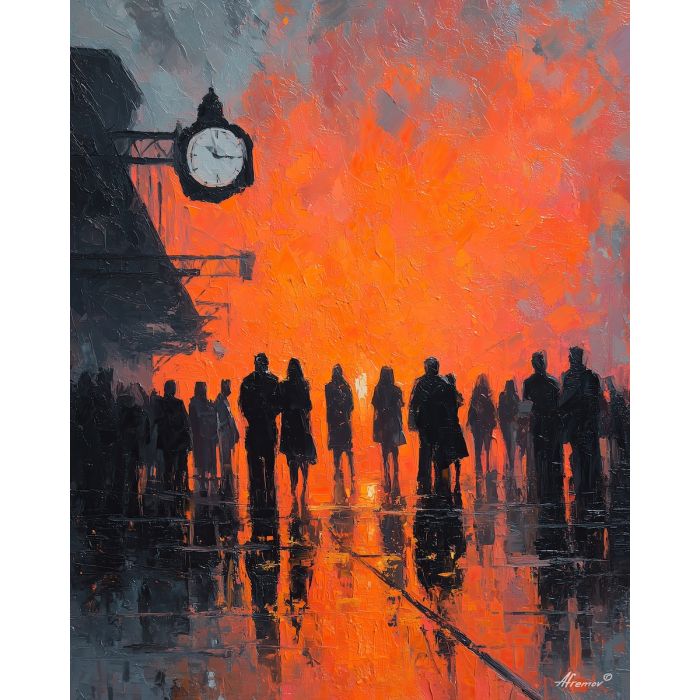 STATION AT NIGHT B&W