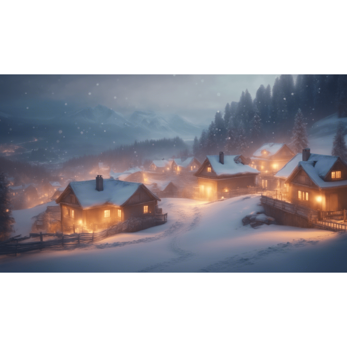 MOUNTAIN VILLAGE IN WINTER