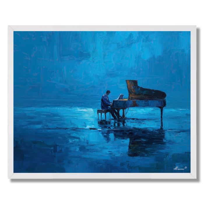 PIANO IN BLUE - FRAMED