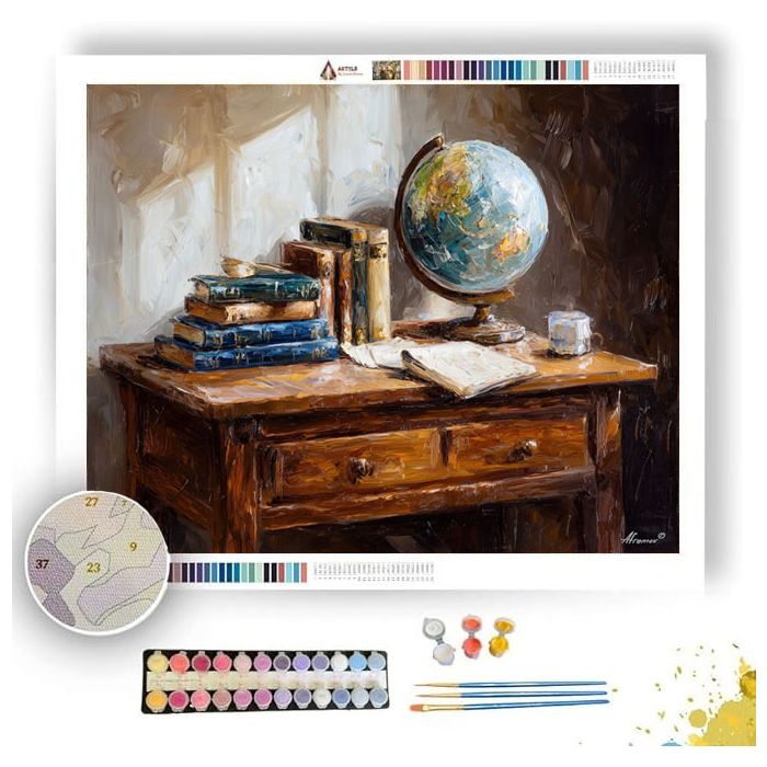 STUDY IN OAK - Paint by Numbers Full Kit