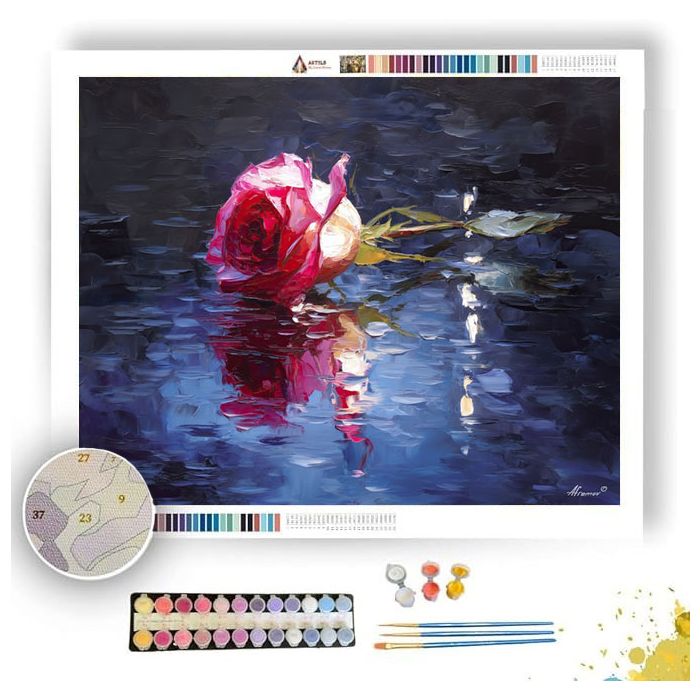 ROSE IN RAIN - Paint by Numbers Full Kit