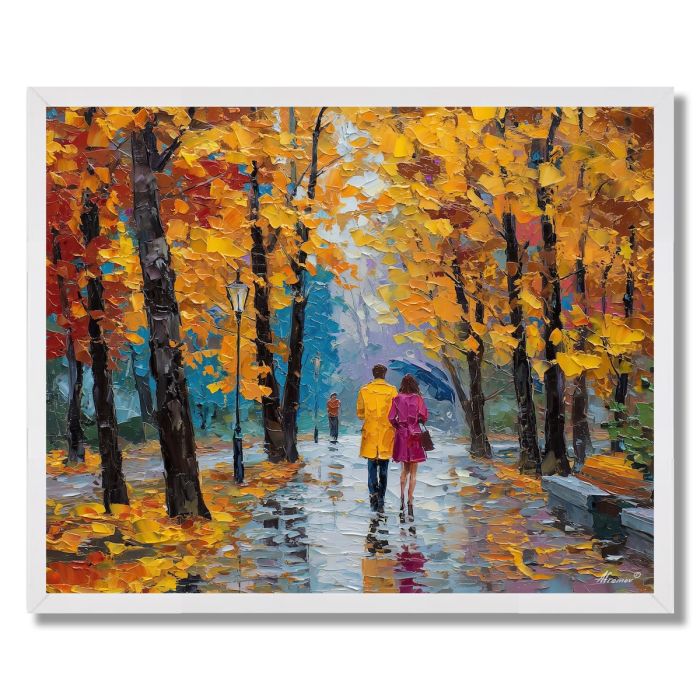 AUTUMN PURPLE WALK - FRAMED