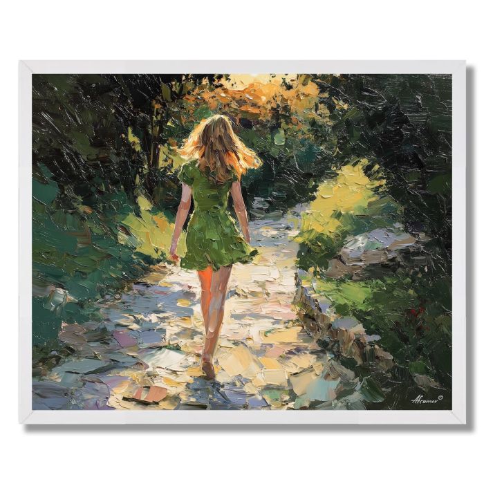 GIRL IN GREEN DRESS - FRAMED
